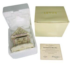 LENOX PORCELAIN HOUSE THE GINGERBREAD HOUSE MUSIC BOX "THE CANDY MAN" CHRISTMAS